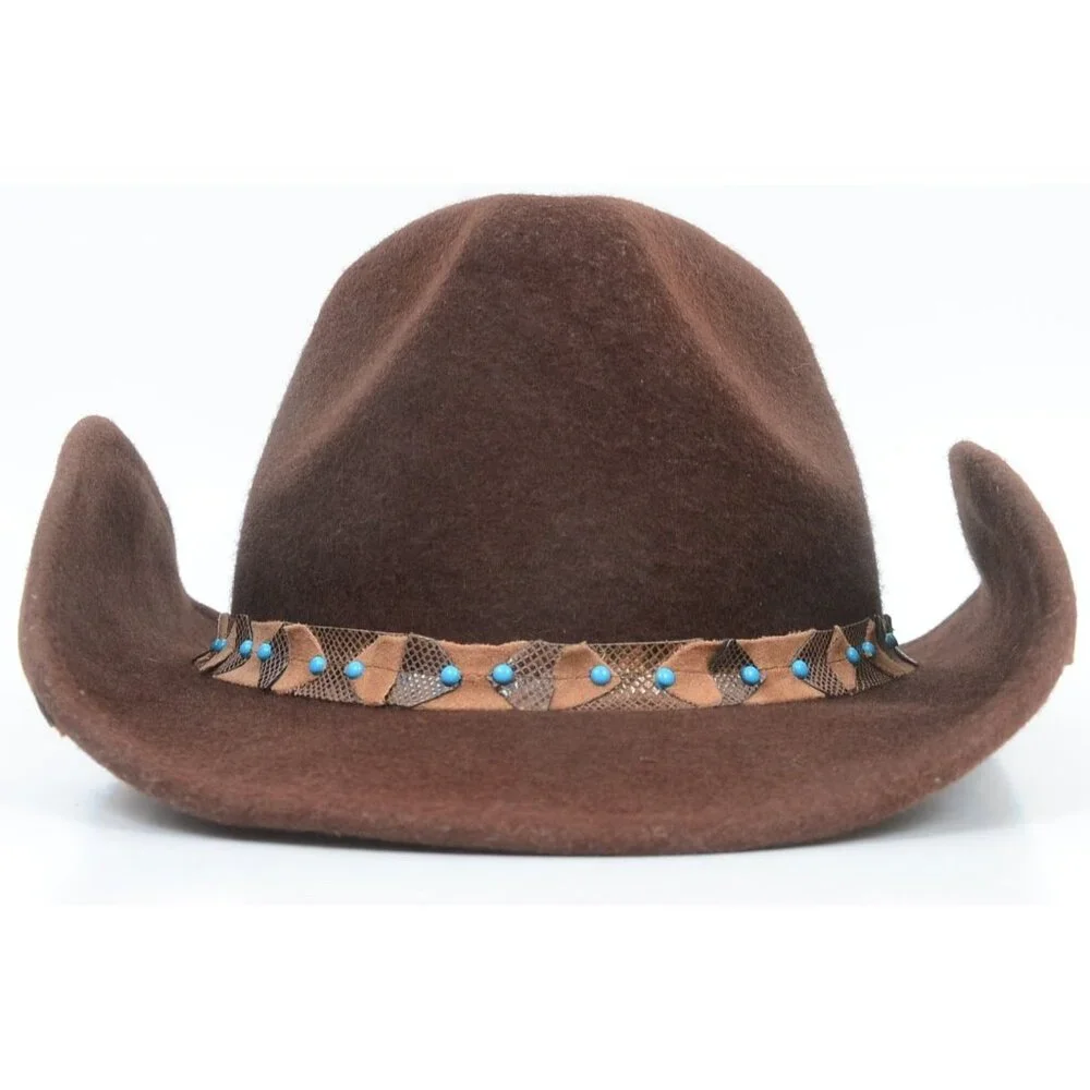 Shyanne® Women's Embellished Brim Felt Western Band‎ Cowgirl Hat Festival Cowboy